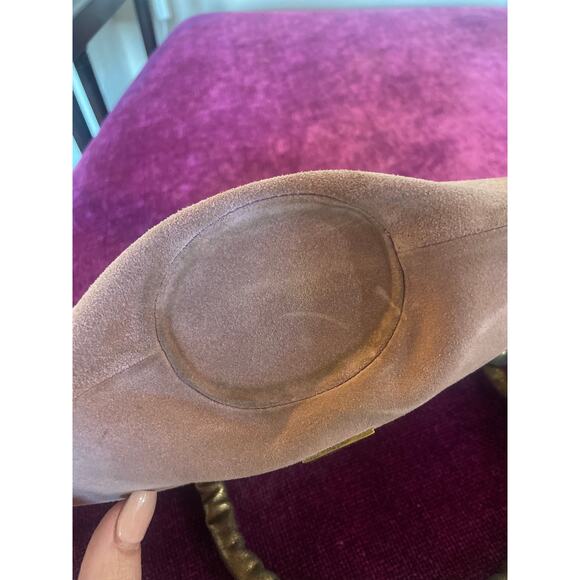 RARE Vintage Y2K MOSCHINO Cheap & Chic Suede Baguette Mini Bag Purse MAUVE - Picture 9 of 9